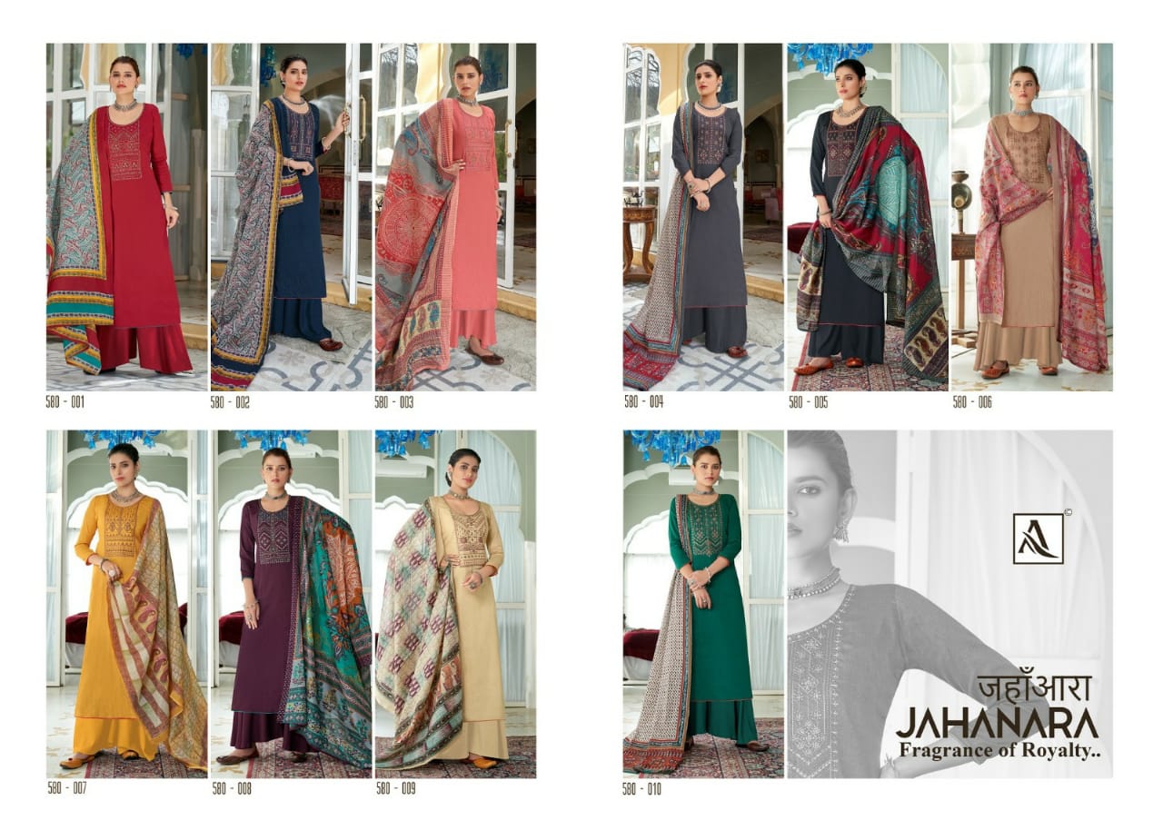 Alok Jahanara Latest Fancy Designer Heavy Casual Wear Pure Jam Cotton Festive Wear Dress Material Collection
